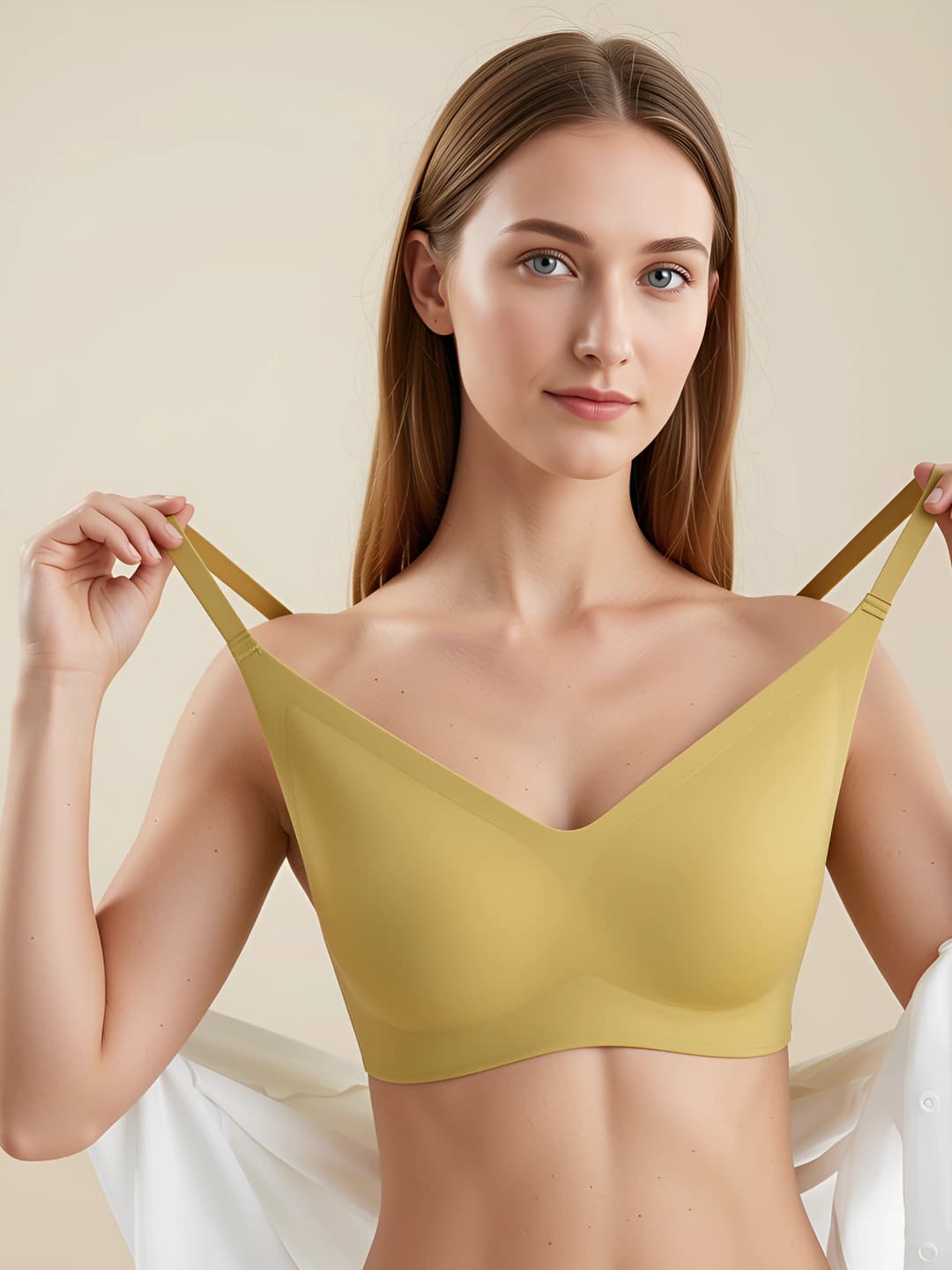 Women's wireless bra, sports tank top for yoga, push-up effect, side support, breathable, seamless, comfortable, lifting