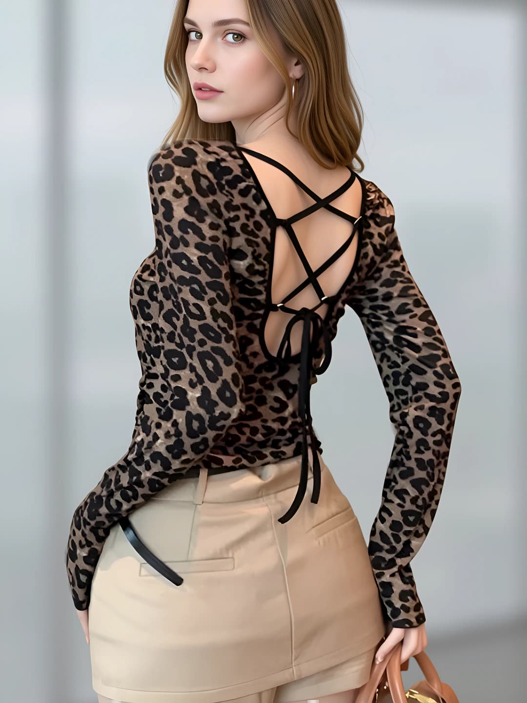 Leopard lace bra