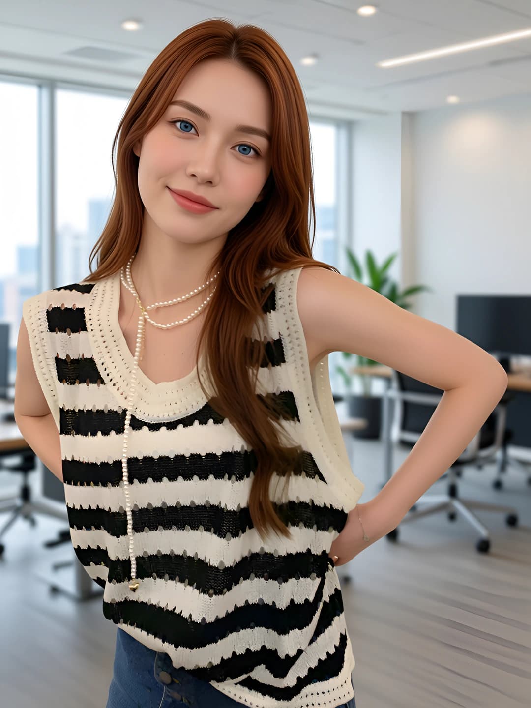 Women's retro knit top, sleeveless, striped, loose fit, crew neck, summer, 2026