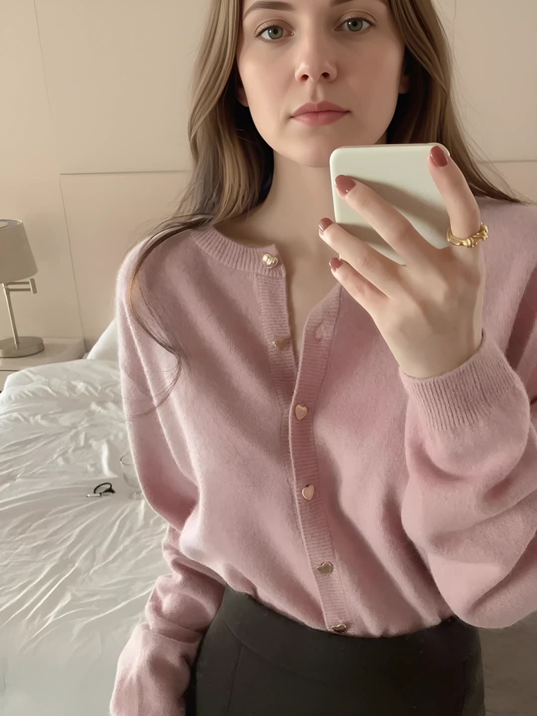 Women's 2026 autumn-winter knit cardigan, solid colour, slimming, slim fit, V-neck, long sleeve, cropped