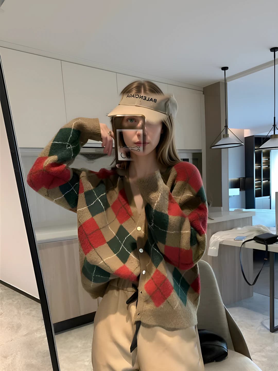 Khaki plaid