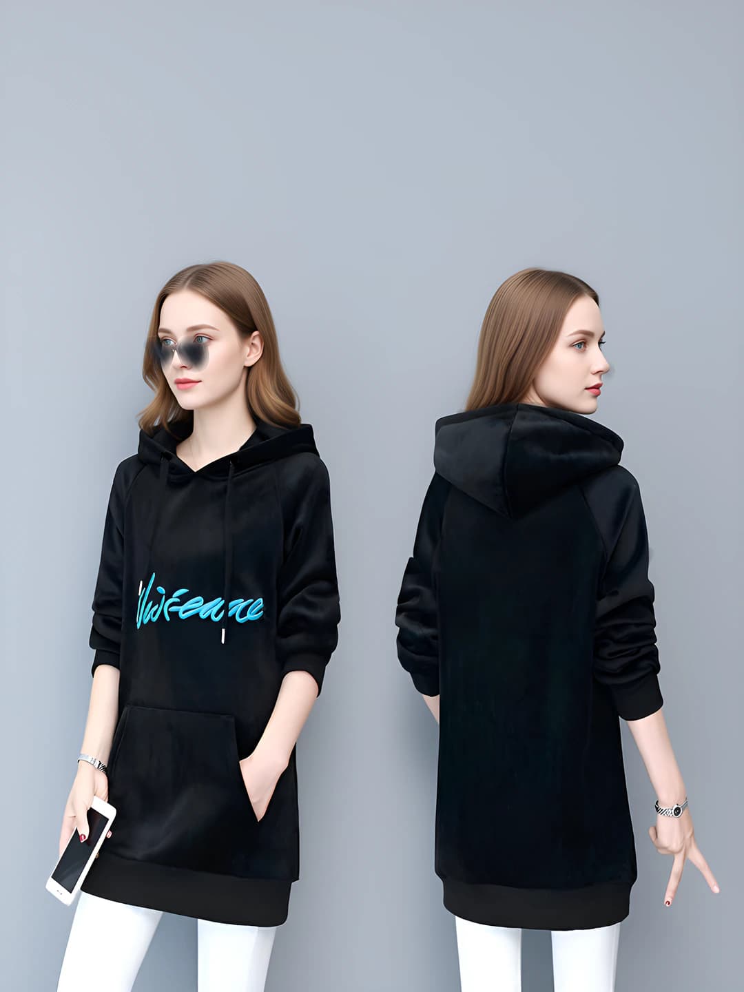 Black single-sided fleece