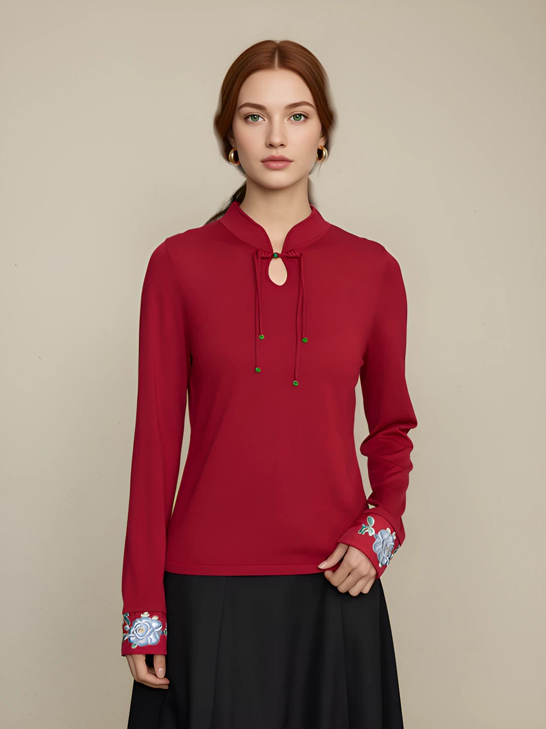 Tencel wool [Wine red, 68s]