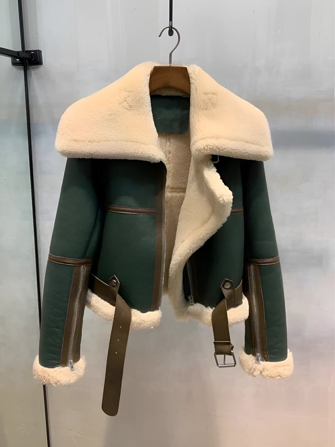 Dark green leather