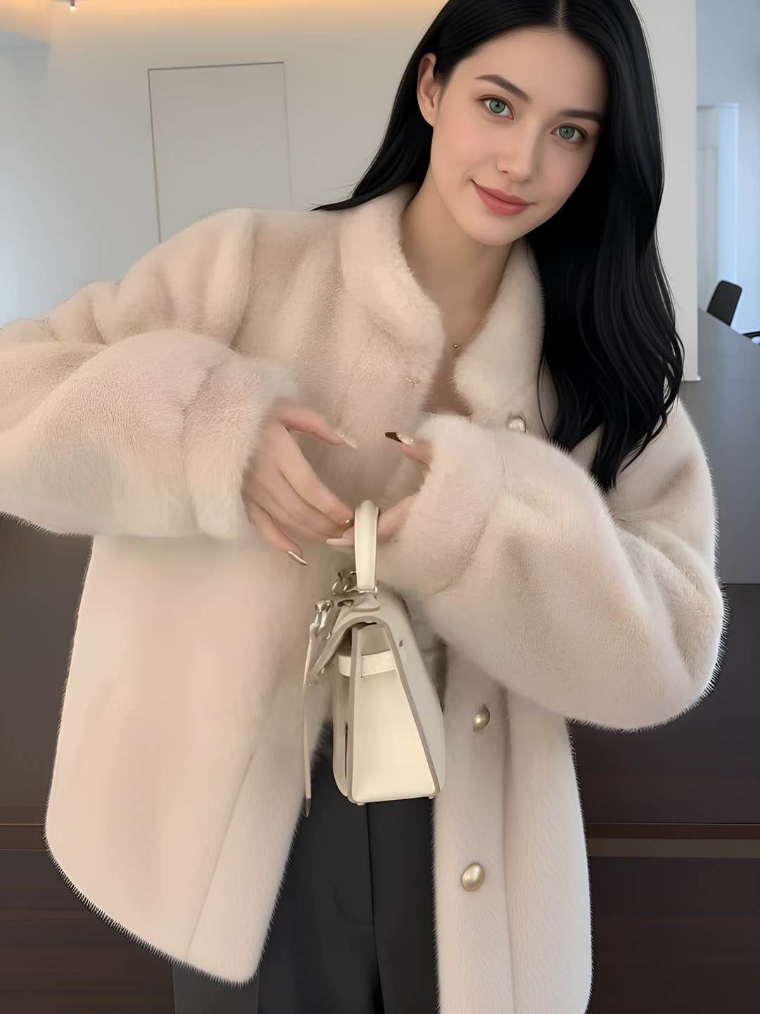 Women's winter coat in Korean style, casual, warm, thickened, loose fit, long sleeve, cropped