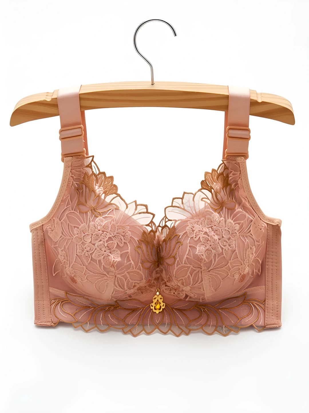 Women's lace push-up bra: for small bust, gathering, anti-empty cup, thin-thick cup, adjustable, anti-sagging, side breast gathering