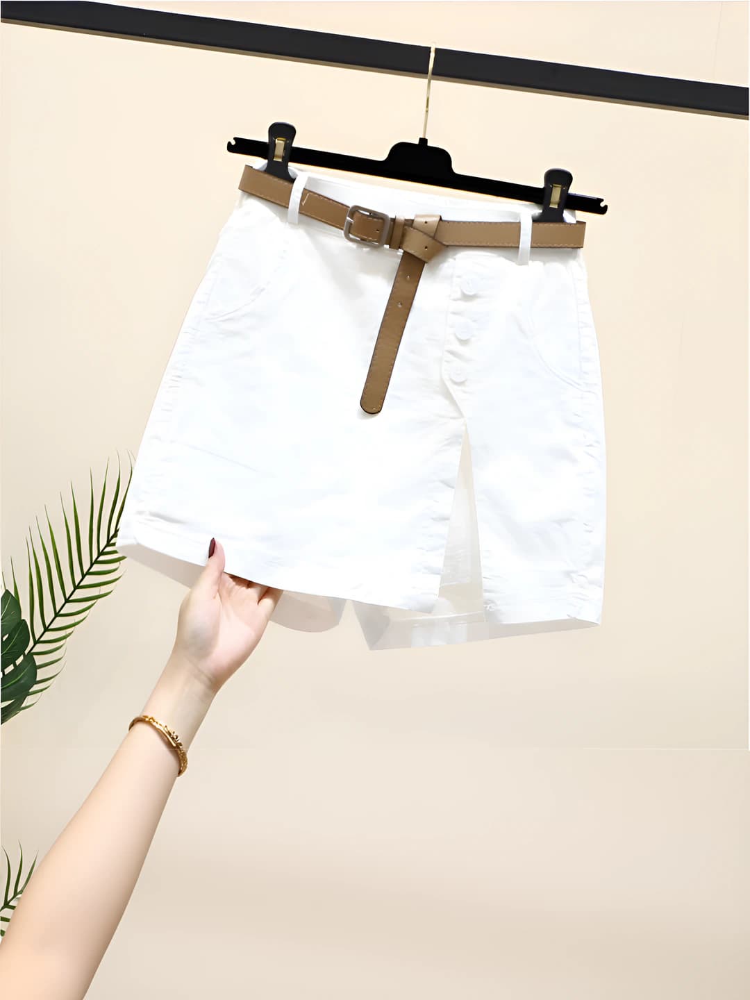 White (with belt)