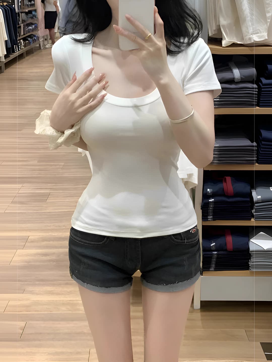 Women's short sleeve t-shirt, slim fit, slimming, solid colour, summer 2026
