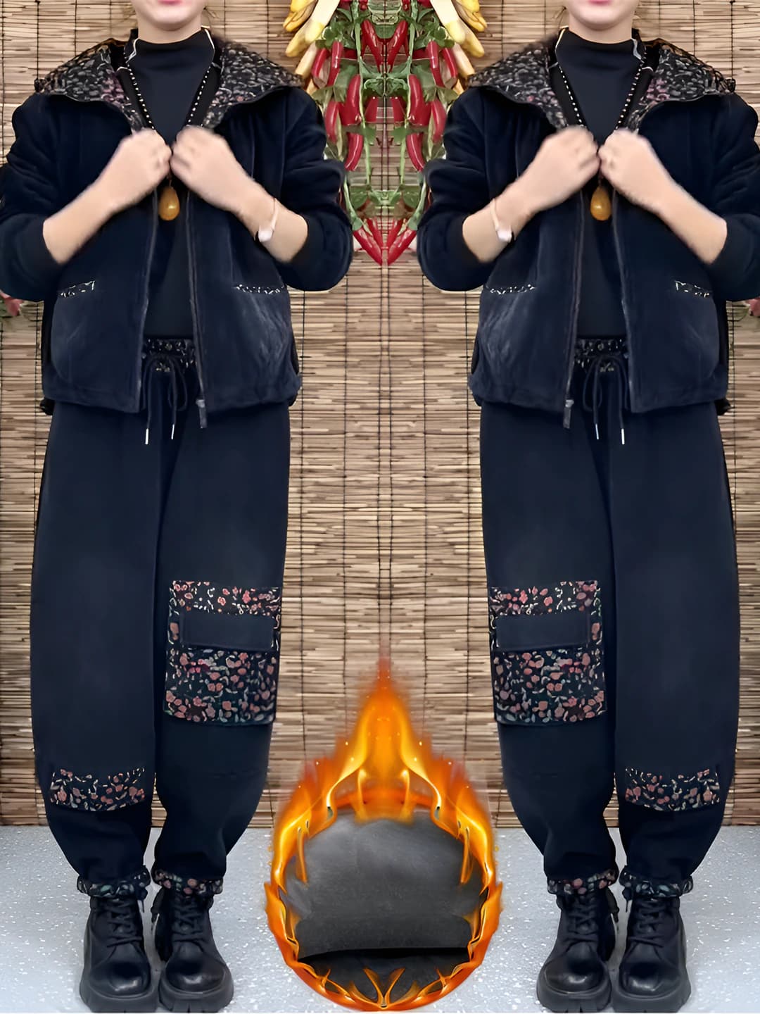 Black top, fleece-lined