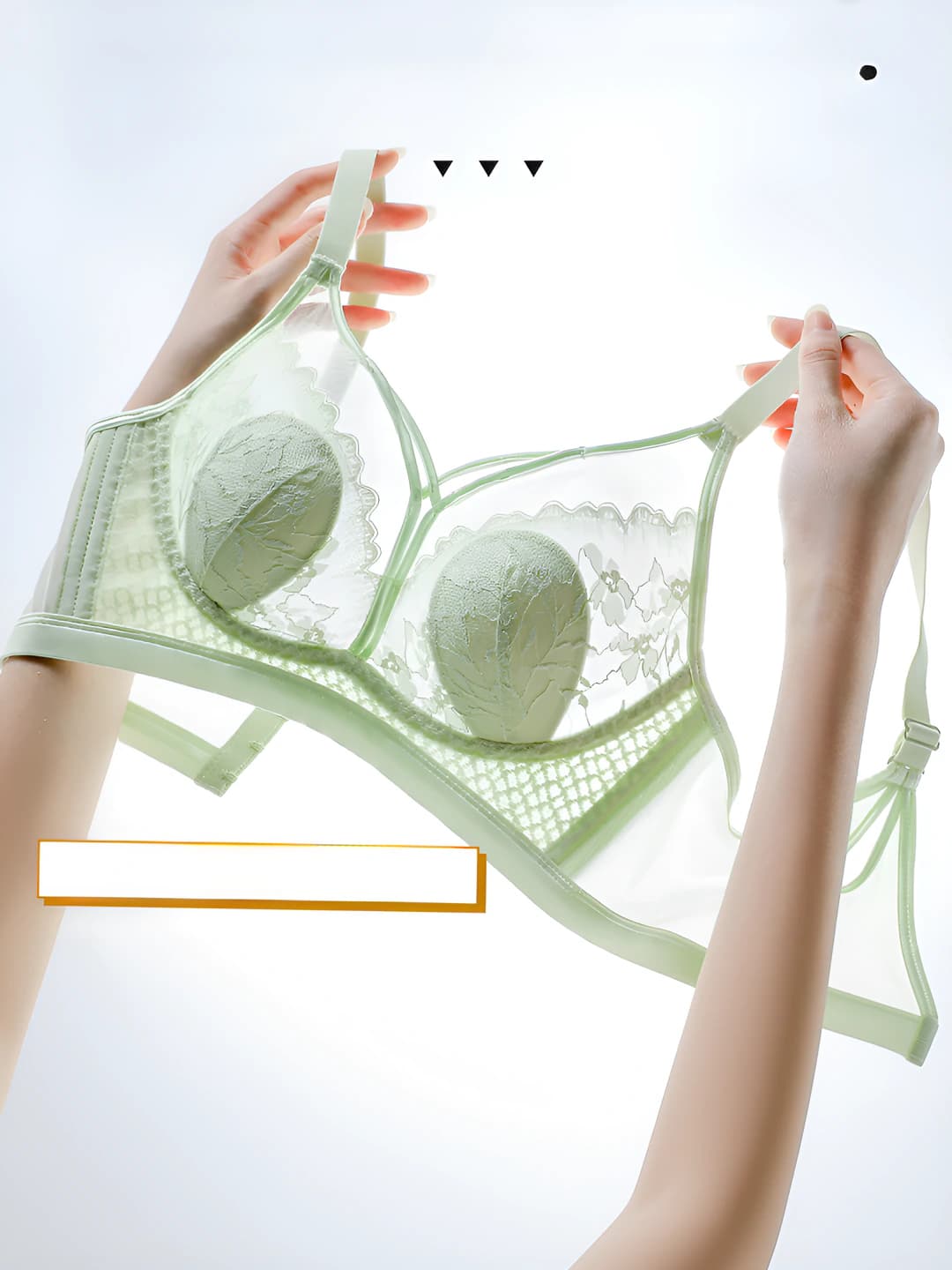 Women's lace bra with floral pattern, breathable, push-up, 70-80% nylon