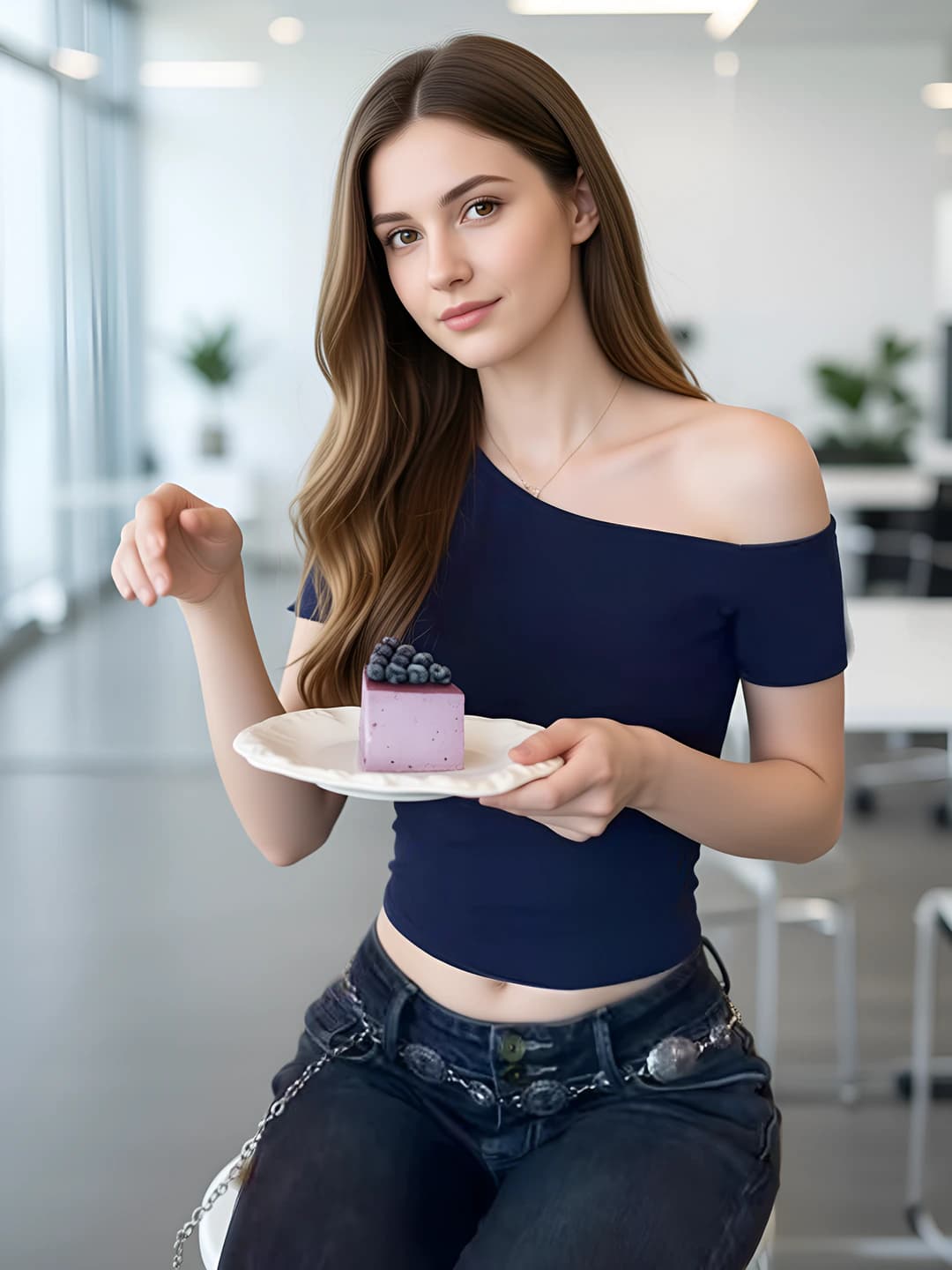 Women's summer off-shoulder crop top, short sleeve, slim fit, slimming, modal fabric