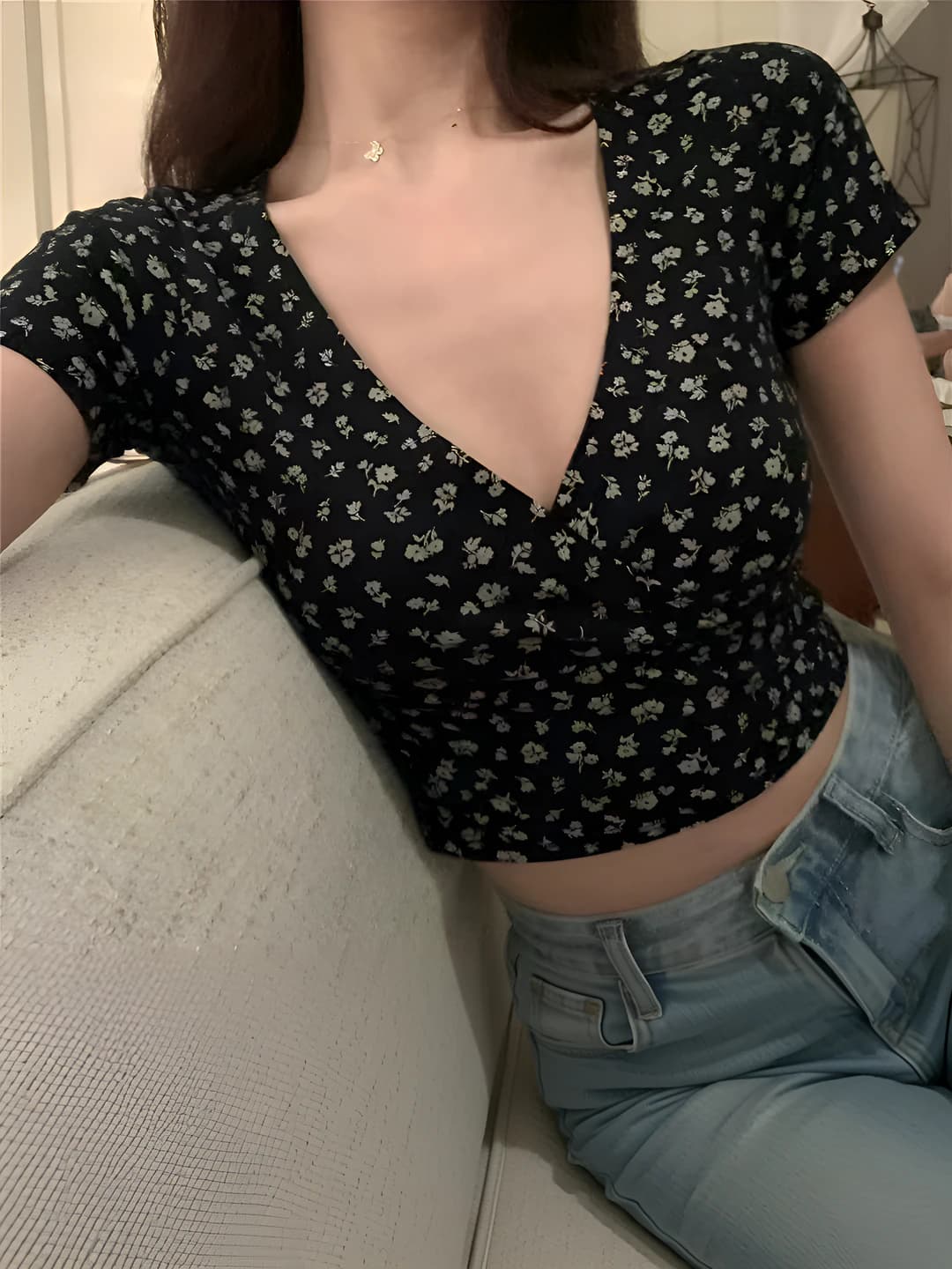 Black small floral