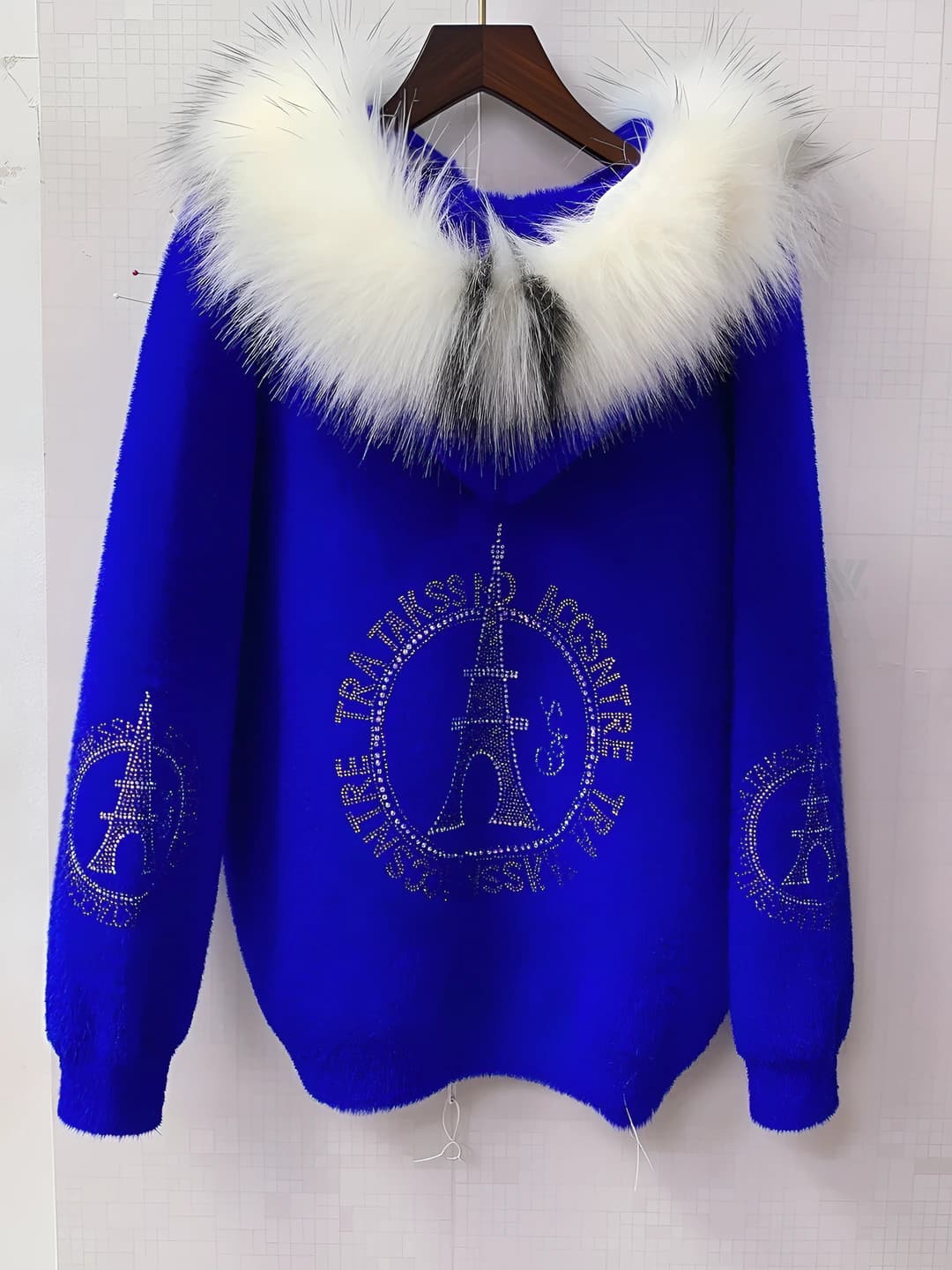 Blue, faux fur