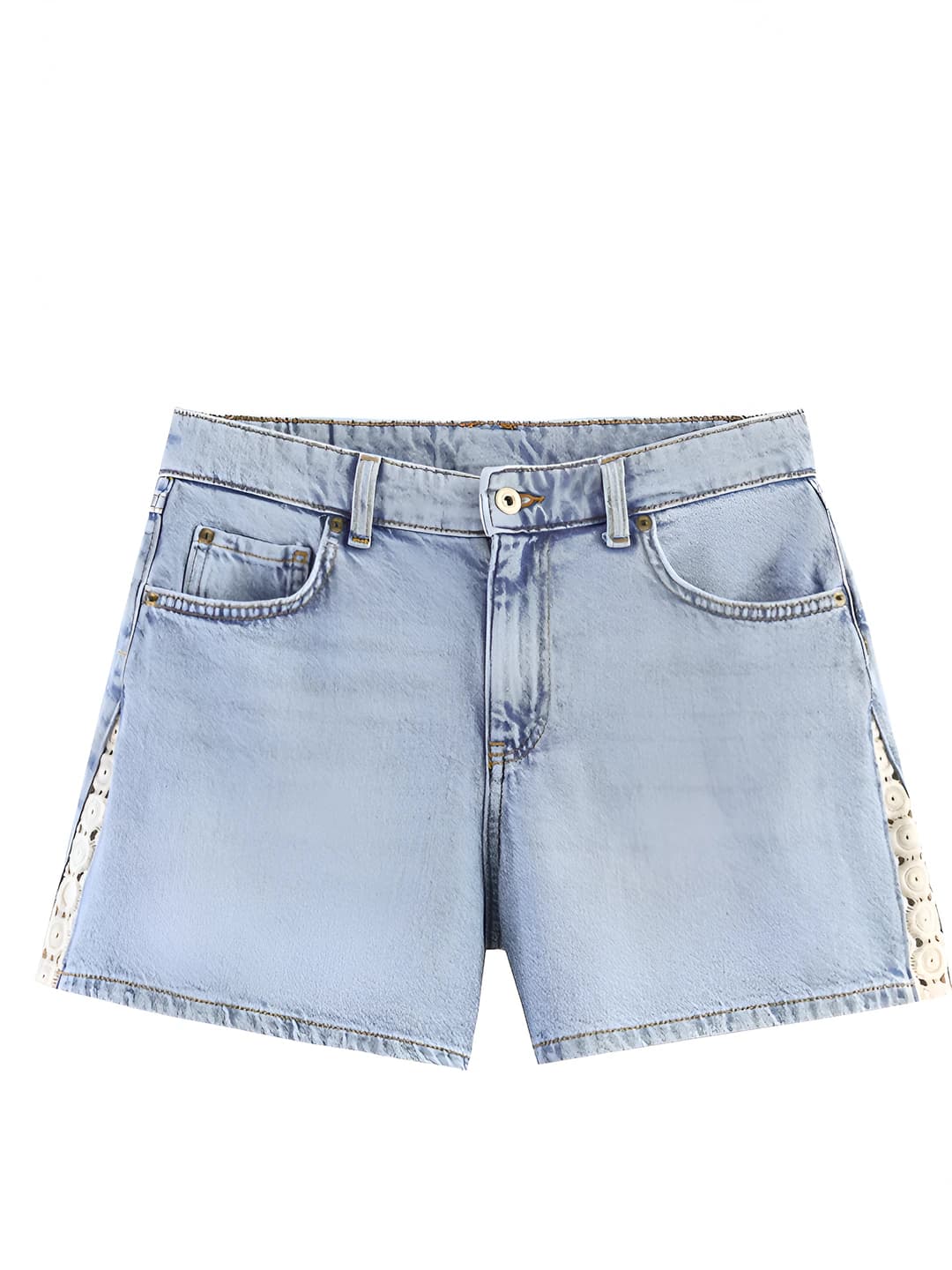 Women's loose fit short shorts in street style, polyester, 3D pattern, medium thickness