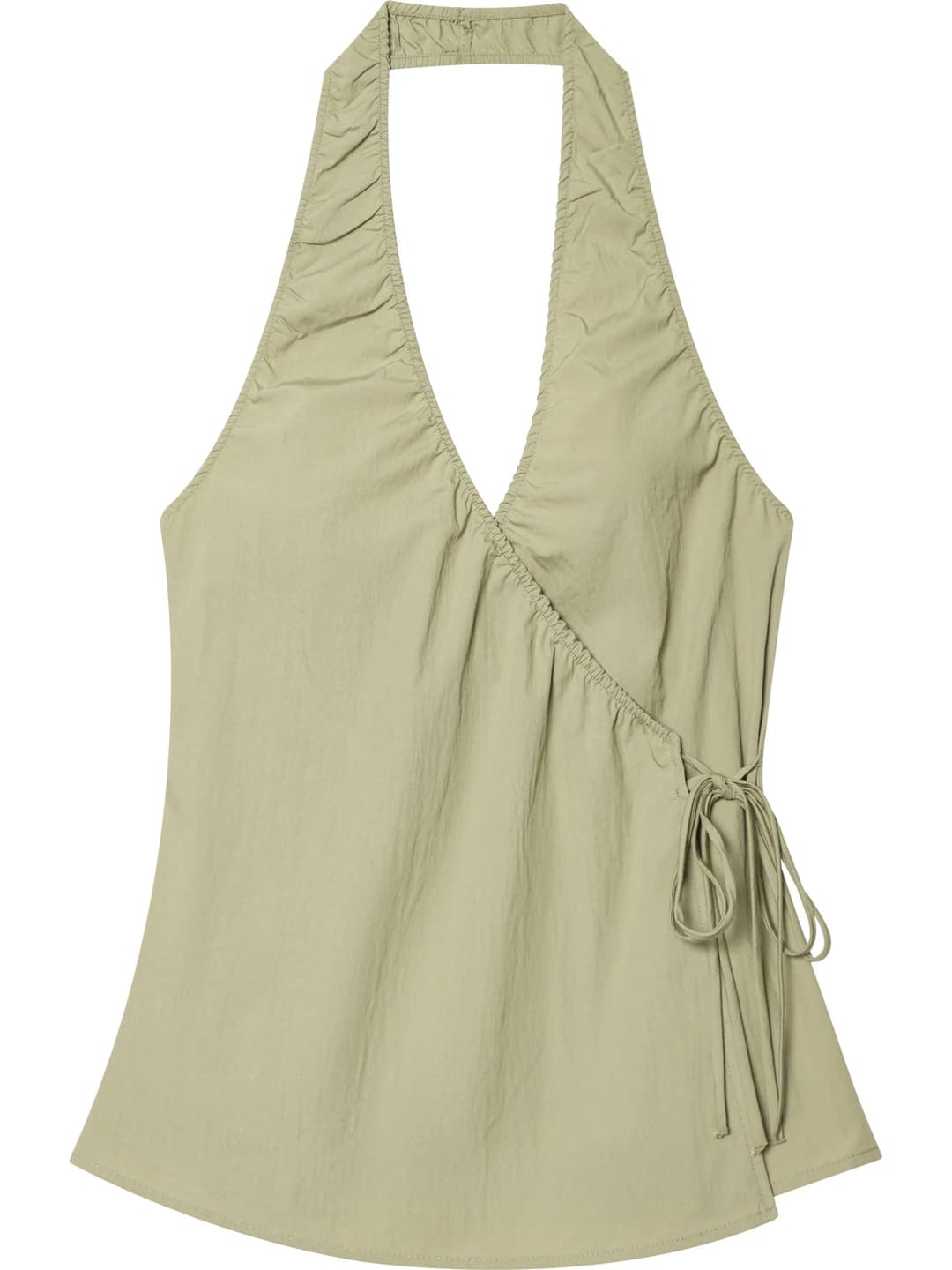 Ayollar uchun bogʻichli top, halter neck, kundalik uslub, bir rangli, dazmol talab qilmaydi