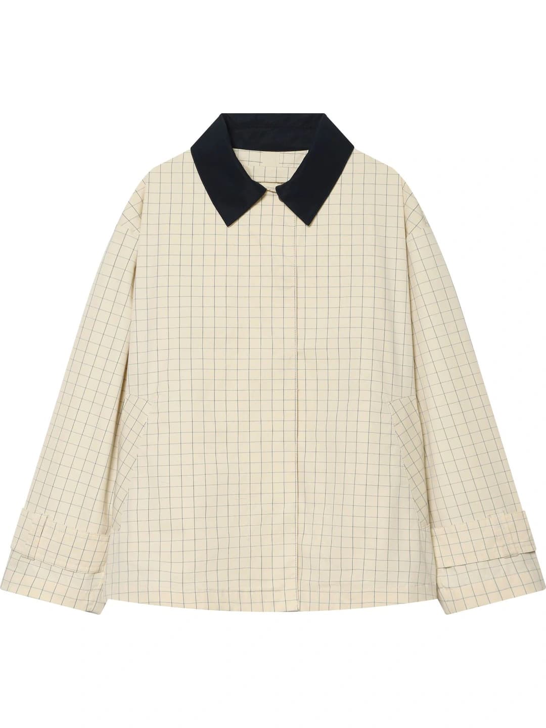 Women's 2026 spring-autumn demiseason jacket, loose fit, lapel collar, long sleeve, patterned