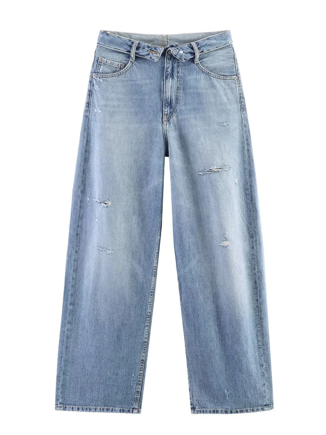 Light blue, distressed