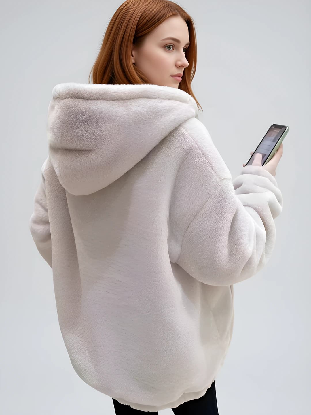 Grey, hooded