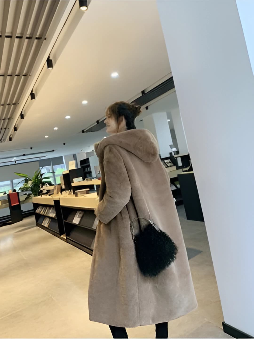 Tan, hooded