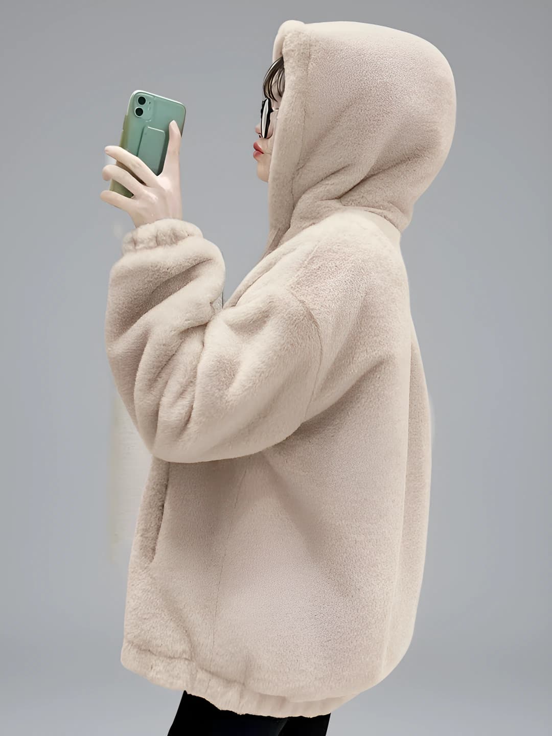 Apricot, hooded, padded, thick
