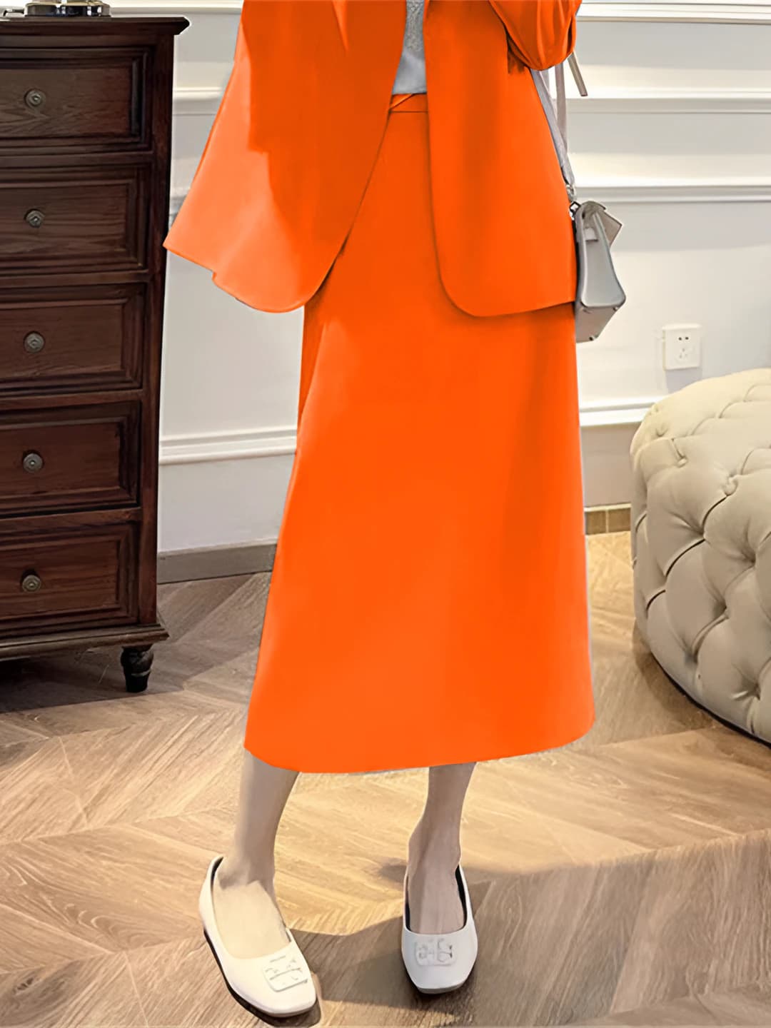 Orange-red skirt