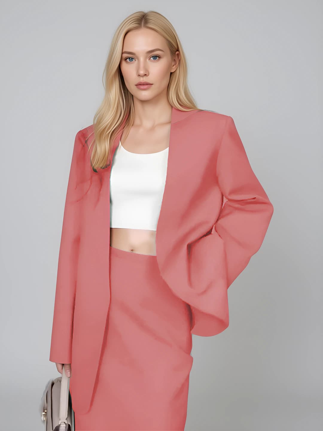 Raspberry color [skirt + suit]