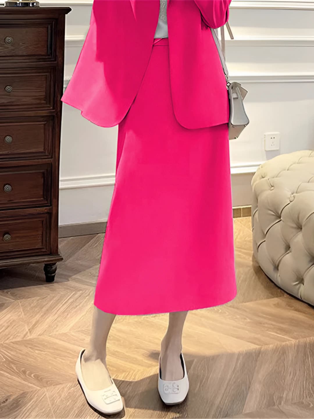 Rose red skirt