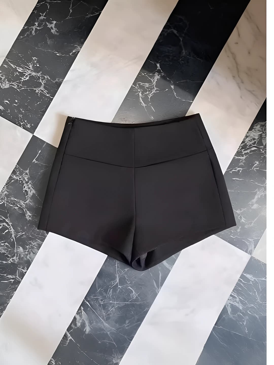 Women's high waist blazer style shorts, slimming, for petite, A-line, casual