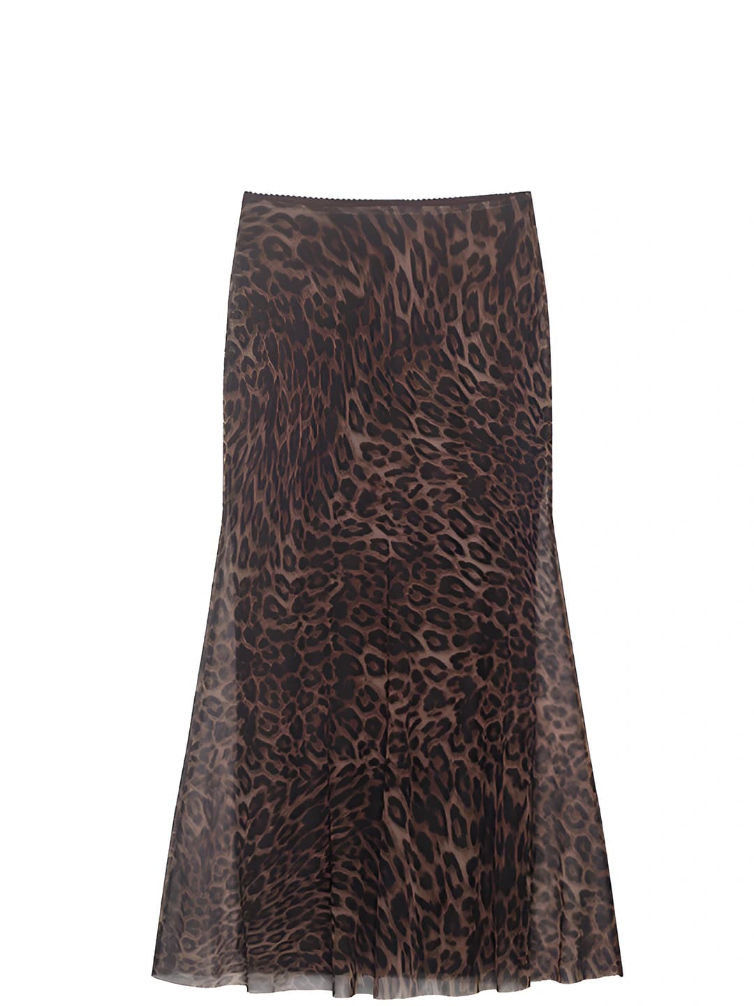 Women's A-line animal print polyester skirt, elastic waist, casual style