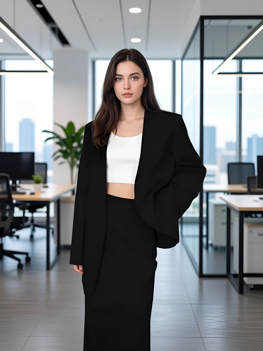 Black [dress + suit]