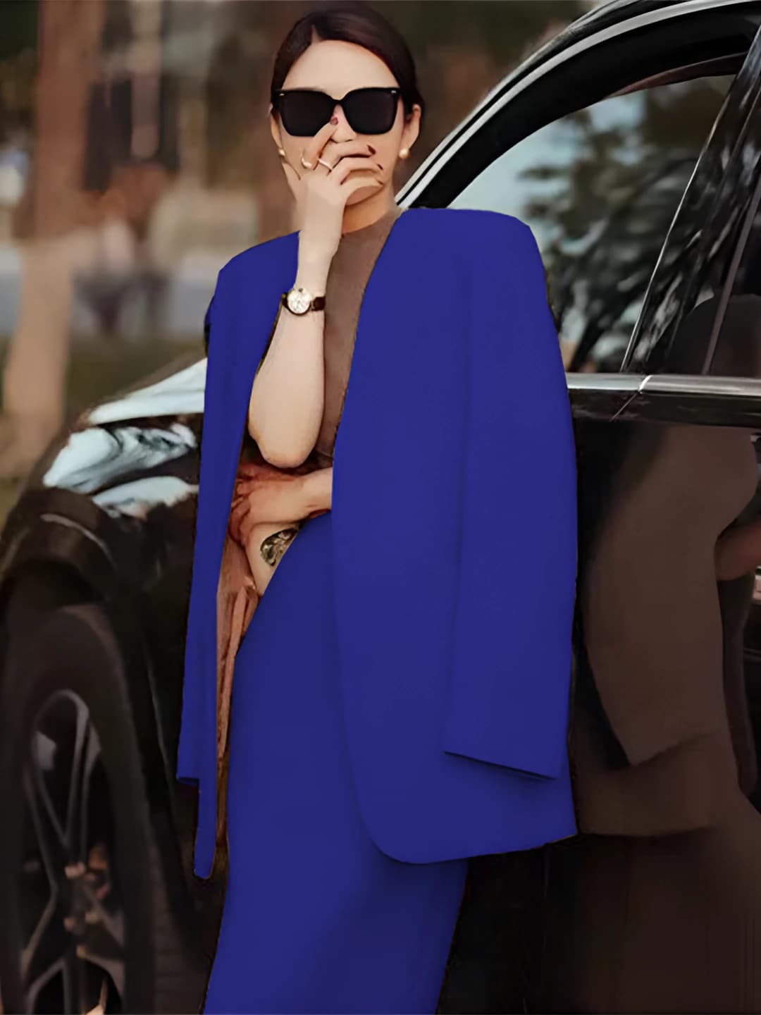 Navy skirt + blazer