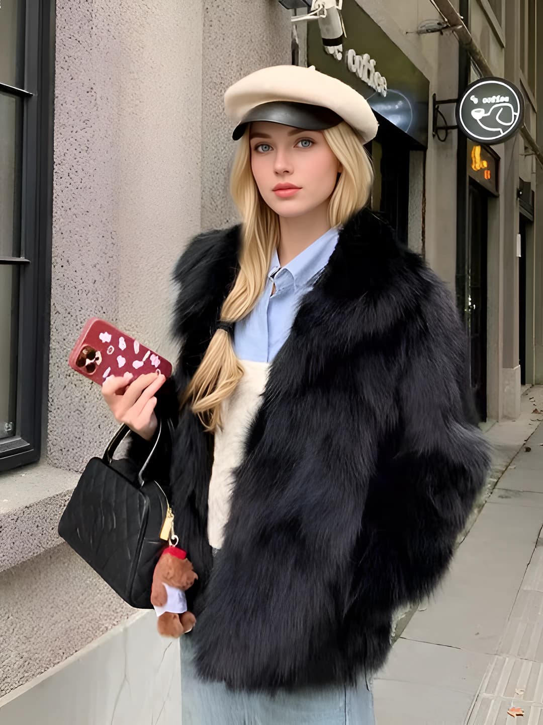 Чёрный, жёсткий воротник