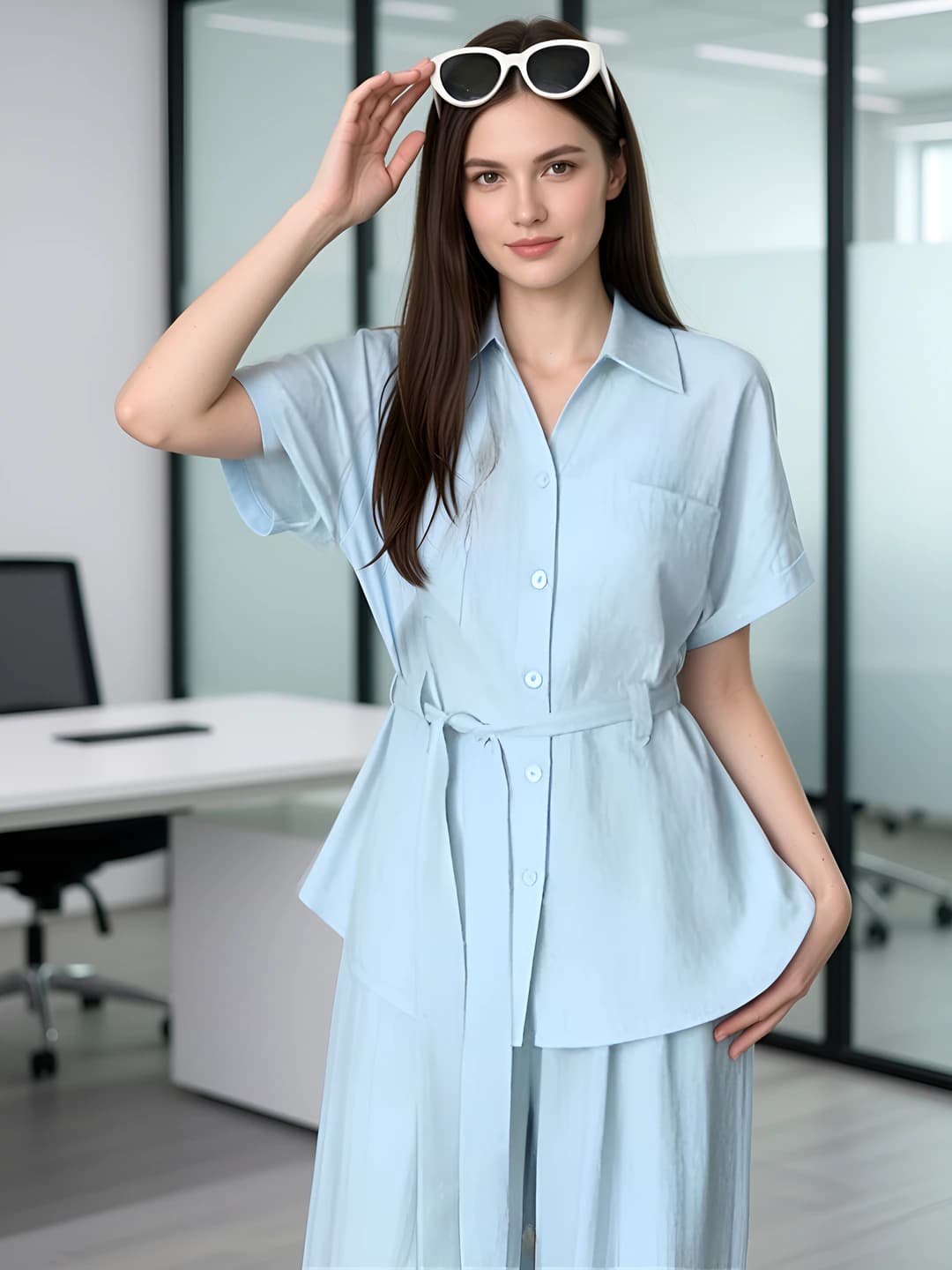 Sky blue - short sleeves