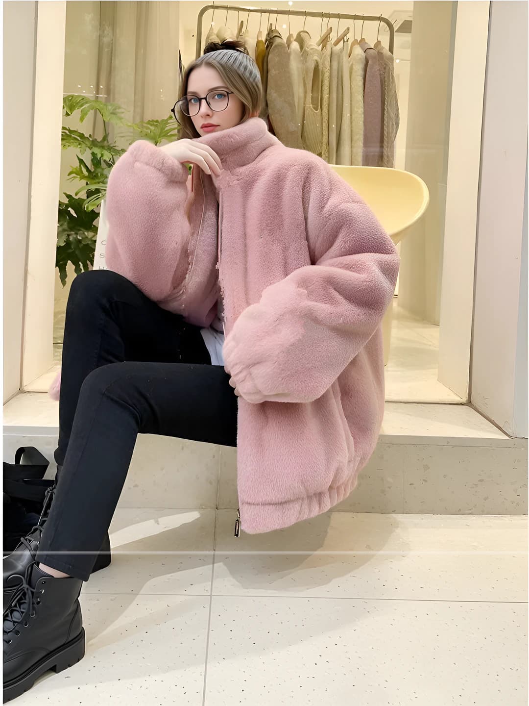Pink, stand collar