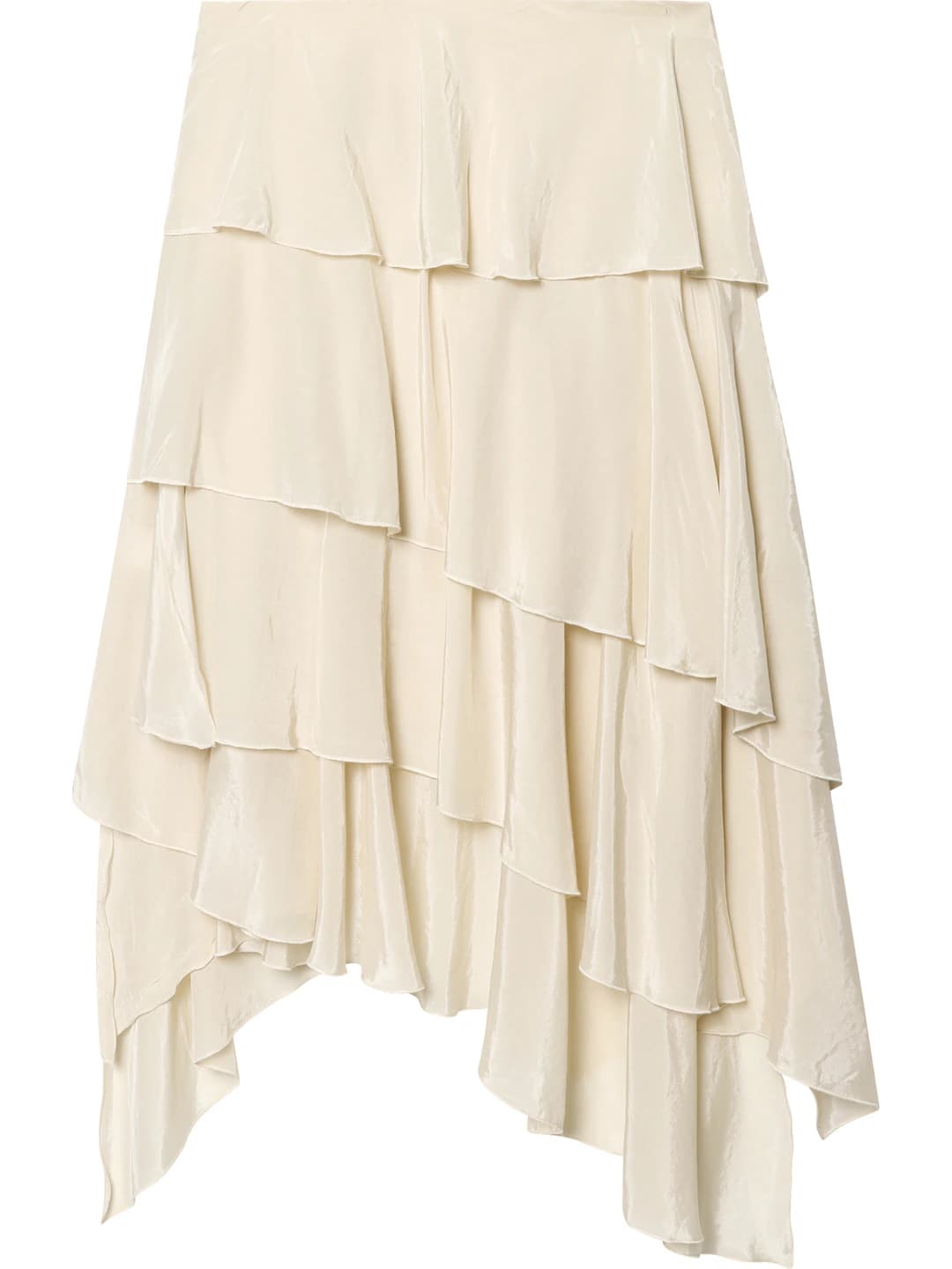 Women's high waist solid colour tiered A-line skirt