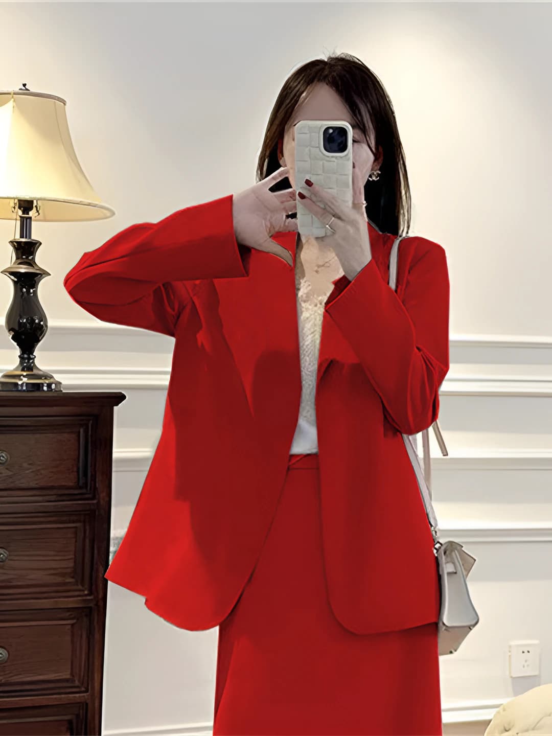 Red [skirt + suit]