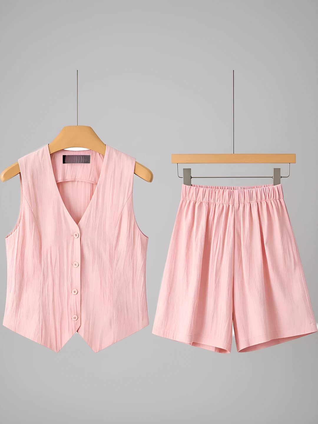 Women's 2026 summer sleeveless tank top and short shorts set, loose fit, polyester, casual style
