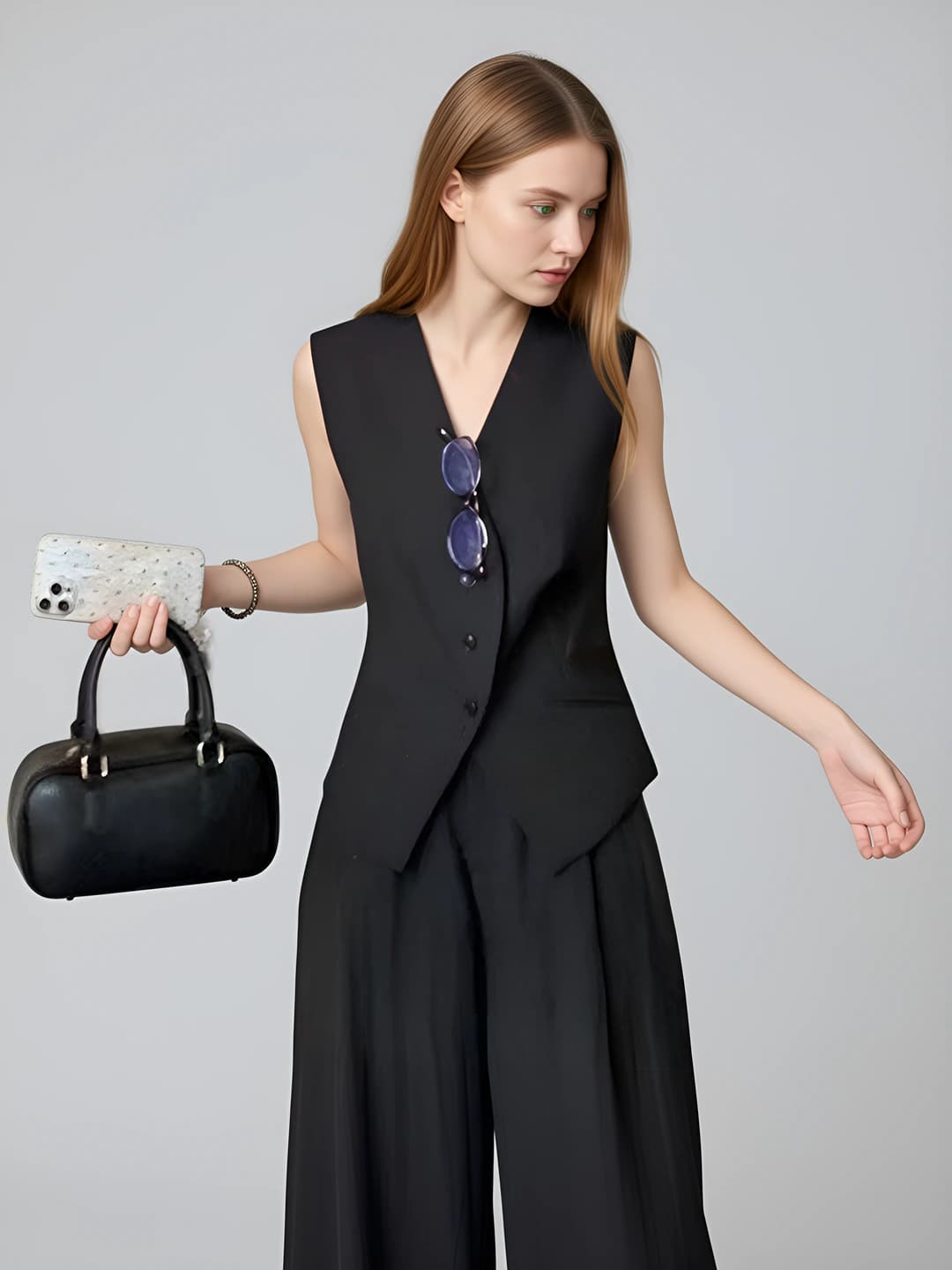 Black — vest