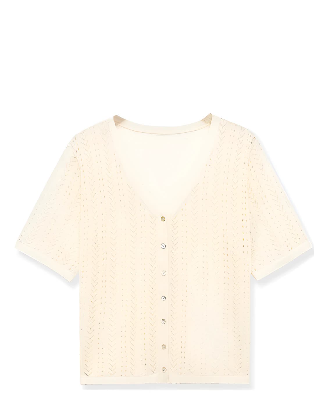 Women's V-neck, short sleeve, solid colour, casual, knitted top