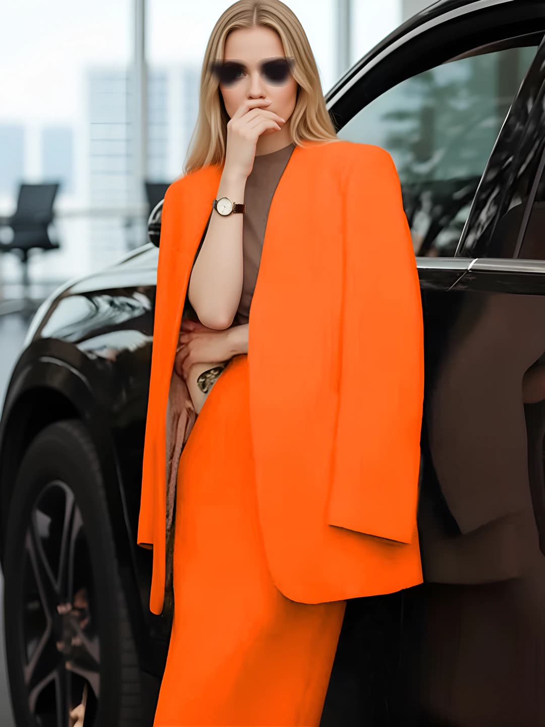 Orange [Dress + Blazer]