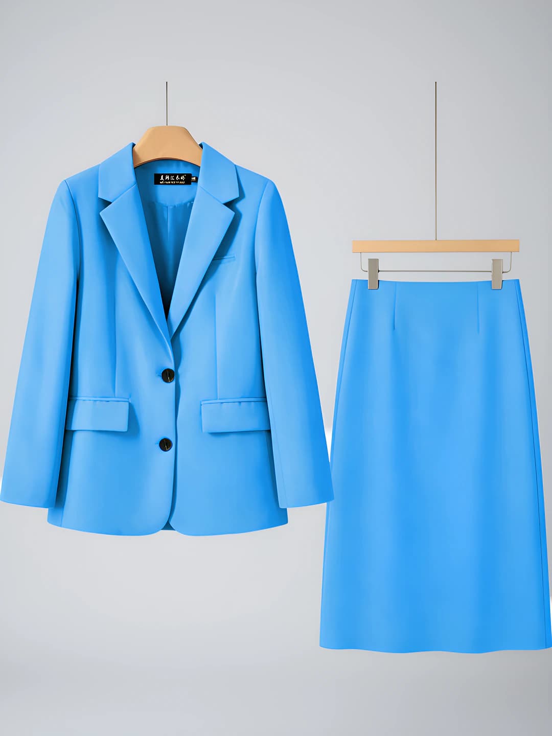 Women's blazer and skirt suit set, Korean style, loose fit, slimming, long sleeve, summer, casual