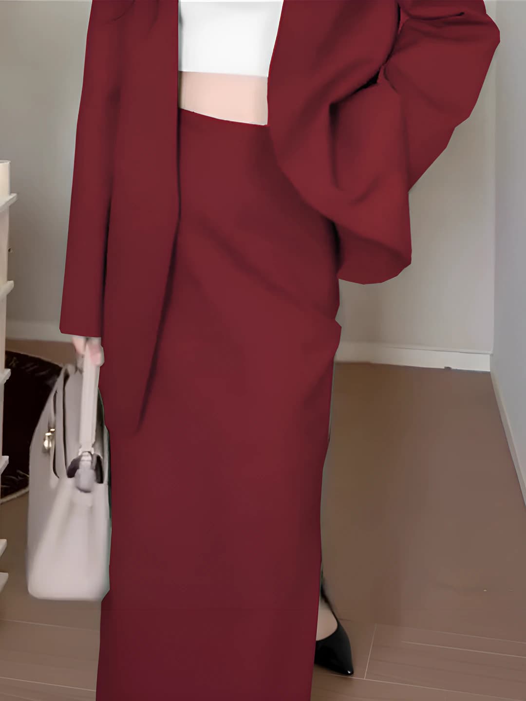 Wine red skirt