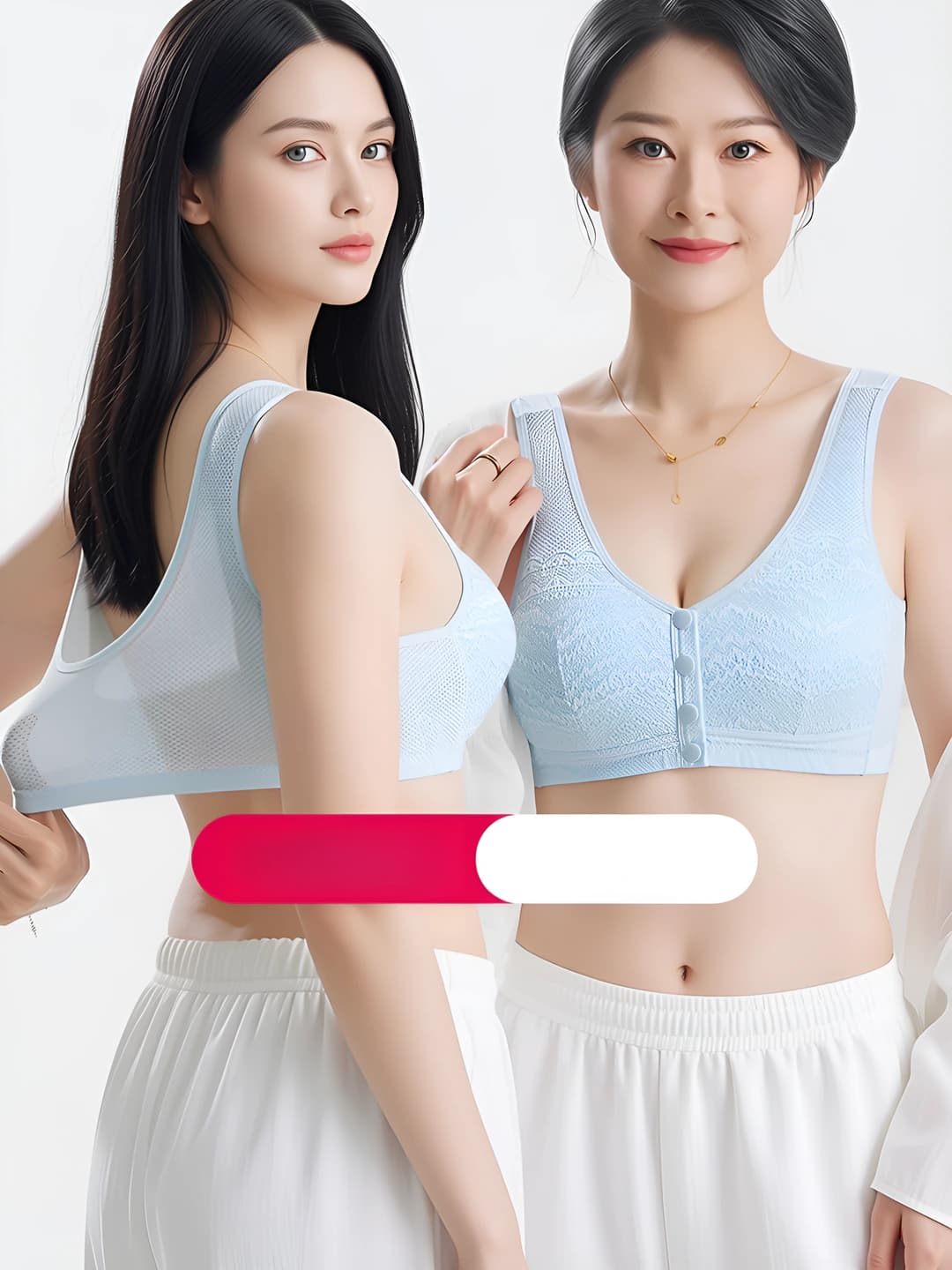 Women's lace wireless front-closure bra, thin, summer