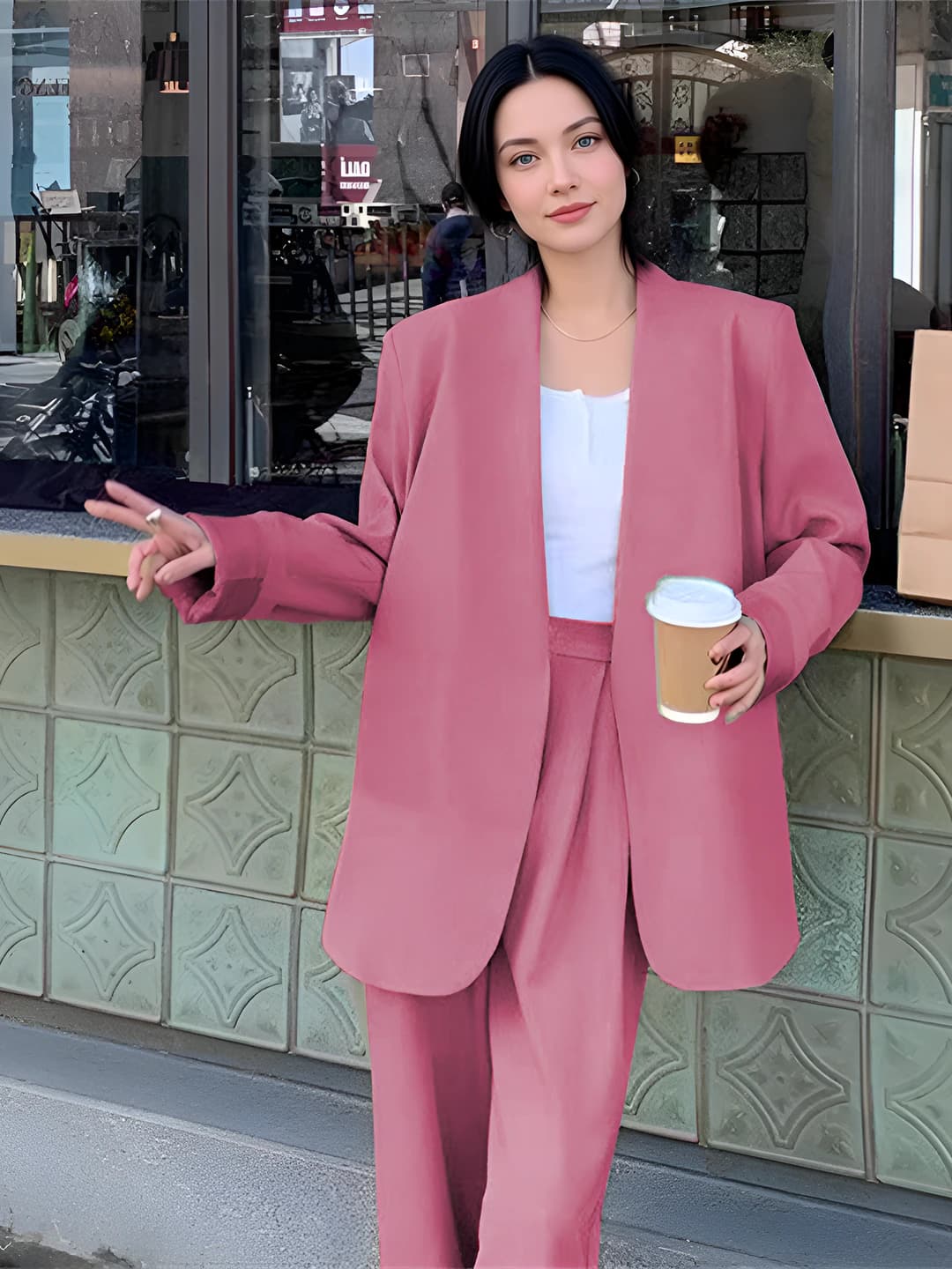 Purple-pink [pants+suit]