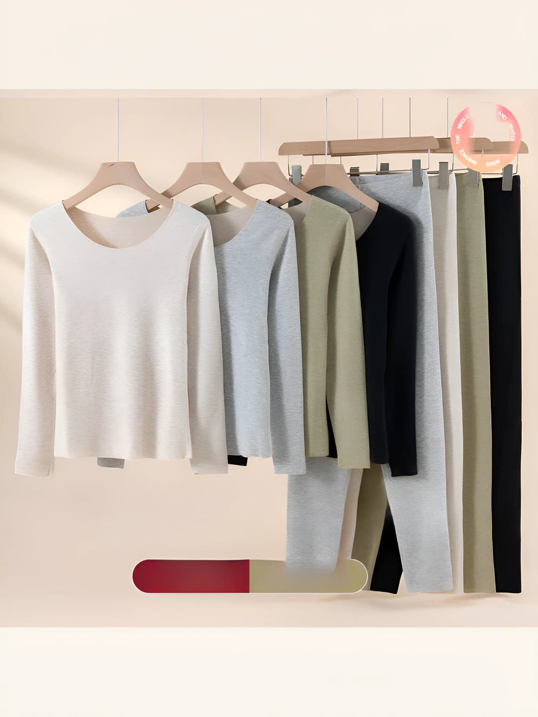 Women's thermal underwear set: wool and silk, fleece-lined, autumn-winter, seamless, slim fit, long sleeve, trousers, solid colour
