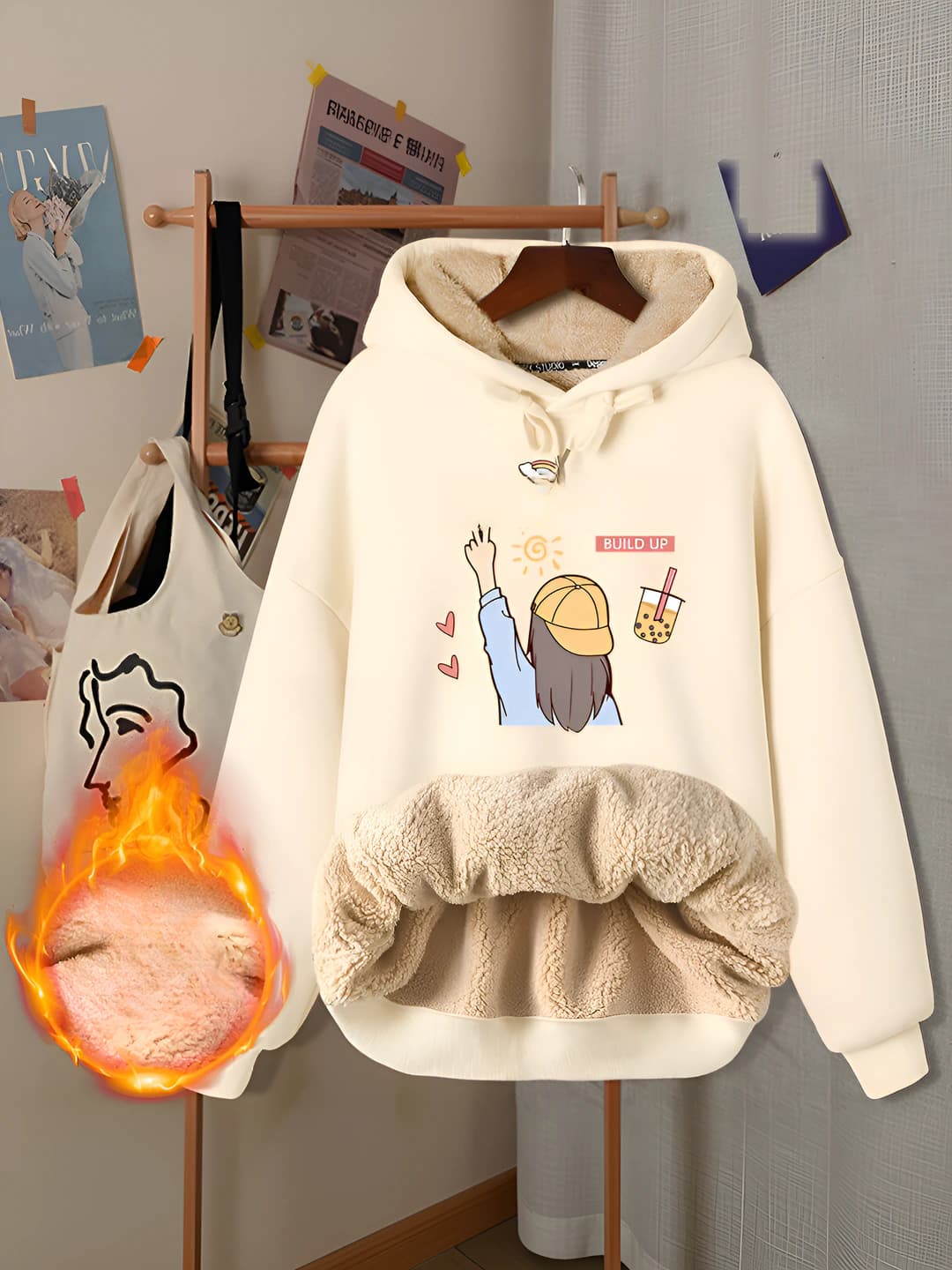 Beige (Bright) lamb wool