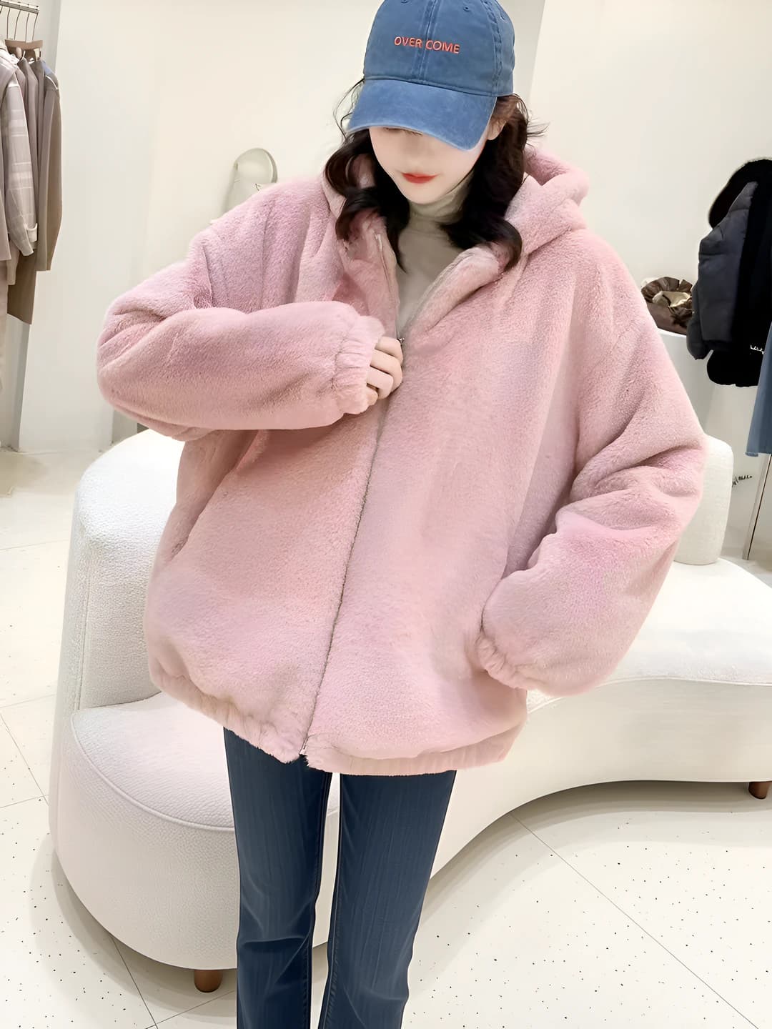 Pink, hooded, padded, thick