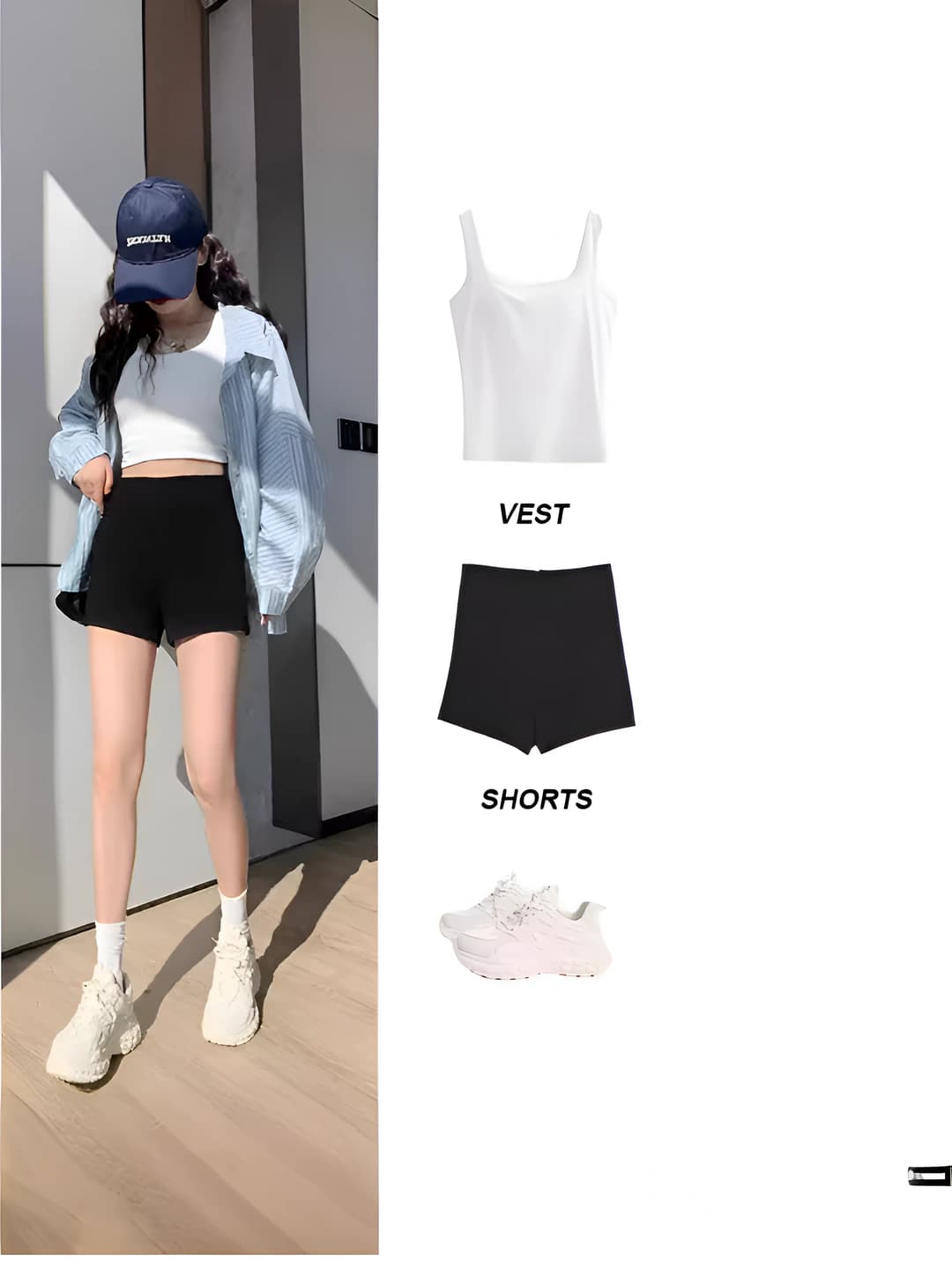 Women's high waist black shorts, summer, loose fit, slimming, Korean style, blazer style, 2026