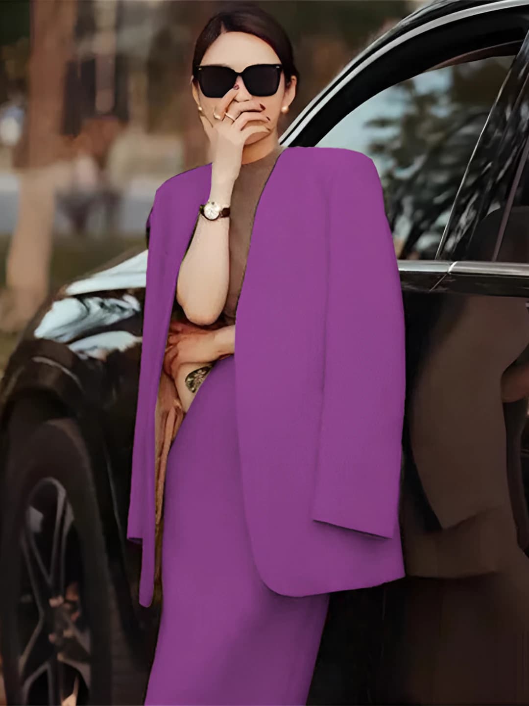 Purple [dress + suit]