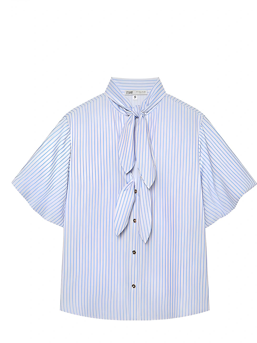 Women's blouse: striped, 3D effect, lapel collar, long sleeve, casual style